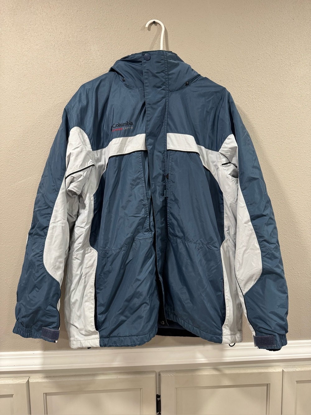 Columbia Cross Terra 3 in 1 Interchange Blue & White Mens Jacket